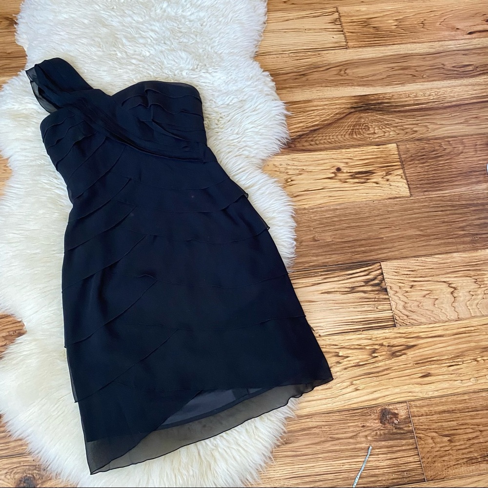 Max and Cleo Tiered One Shoulder Chiffon Dress Lynn